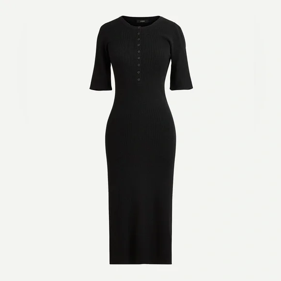 J. Crew Short Sleeve Ribbed Sweater Dress Sz Large - Picture 1 of 6